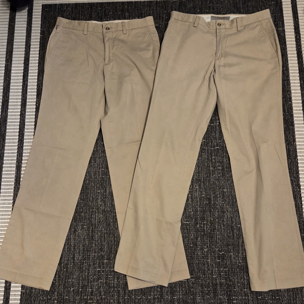 Lot of 2X Khaki Ariat Slacks Pants 32x36